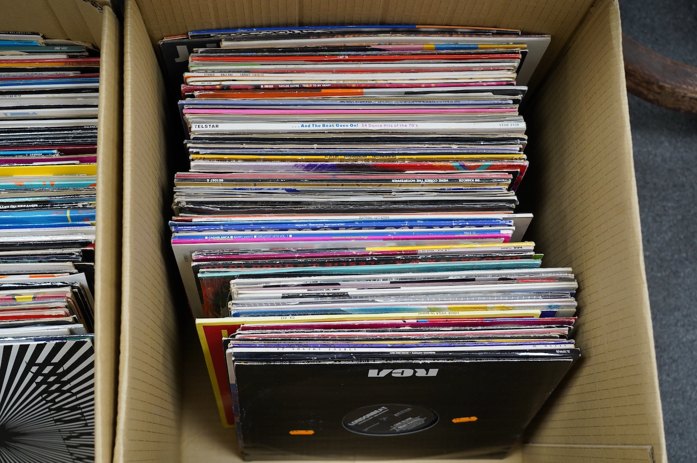 A collection (approx 300) 1970s to early 90s. LP records and 12” singles, mostly Dance, Techno, R n’ B, Electro, etc. artists include; Melanie Williams, Kid Creole and the Coconuts, The Chimes, Off Shore, Gregory Abbott,